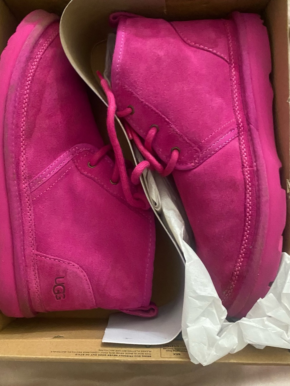 UGG Hot Pink Suede Lace-Up Ankle Booties